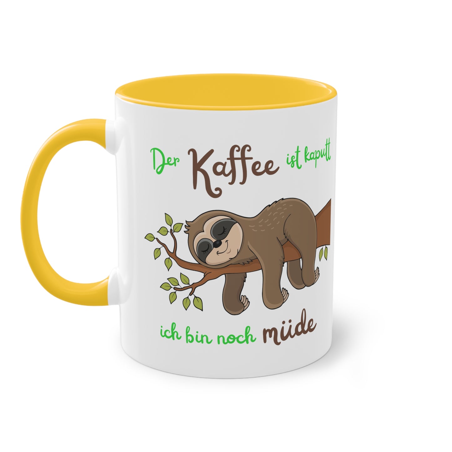 Der Kaffee ist kaputt ich bin noch müde - Zwei-Ton-Kaffeetasse