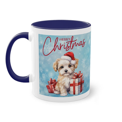 Hund Merry Christmas (1) - Zwei-Ton-Kaffeetasse