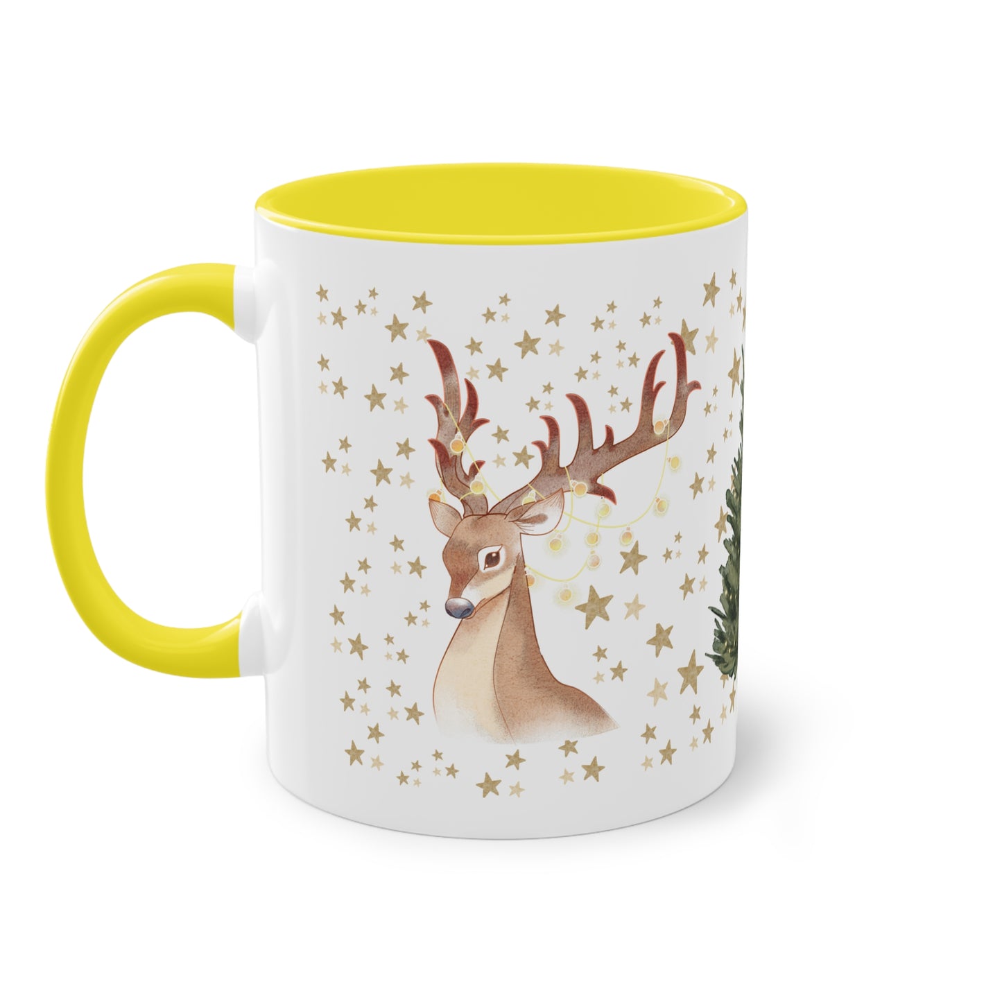 weihnachtliche Rentiere - Zwei-Ton-Kaffeetasse