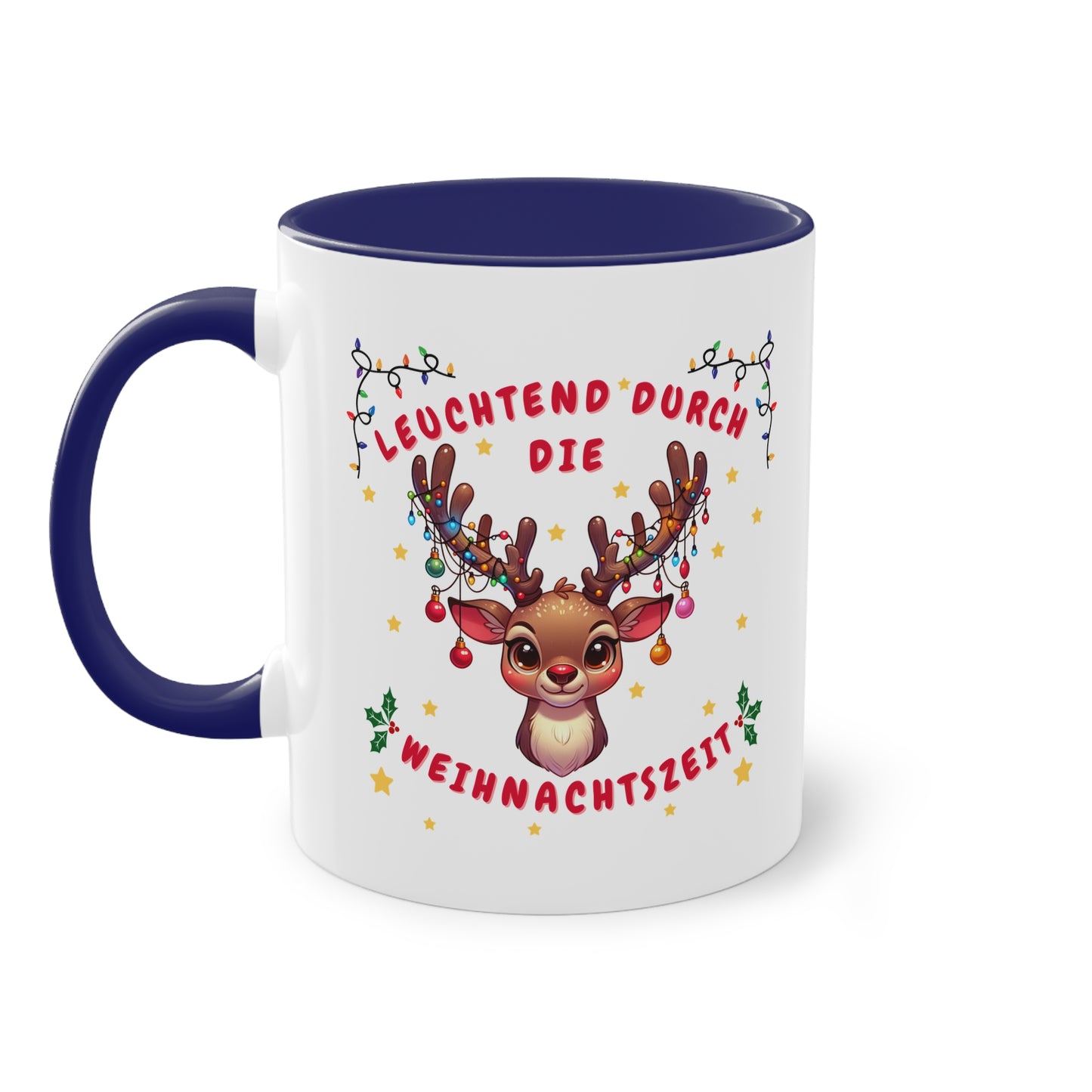 Leuchtend durch die Weihnachtszeit - Zwei-Ton-Kaffeetasse