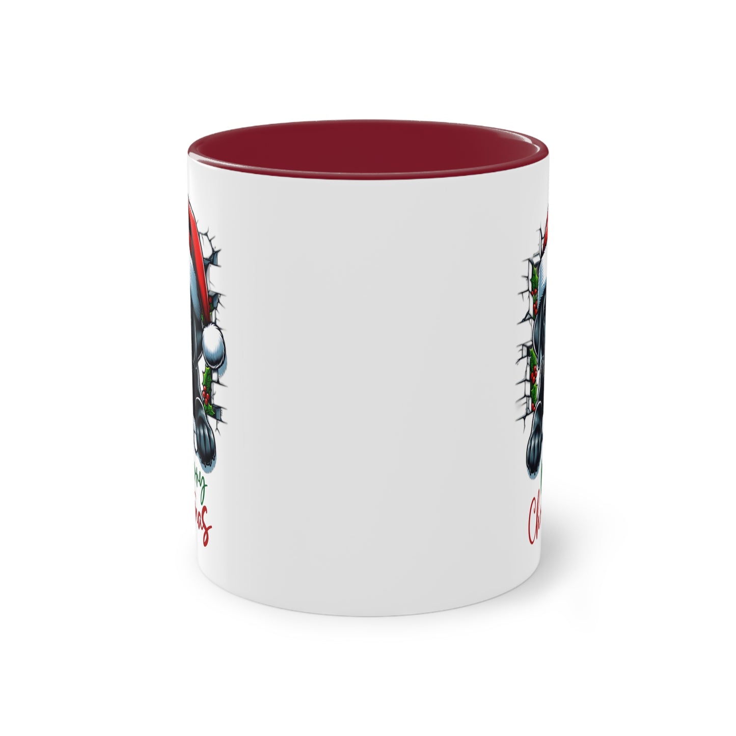 Merry Christmas Welpe - Zwei-Ton-Kaffeetasse