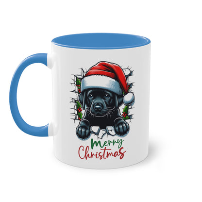 Merry Christmas Welpe - Zwei-Ton-Kaffeetasse