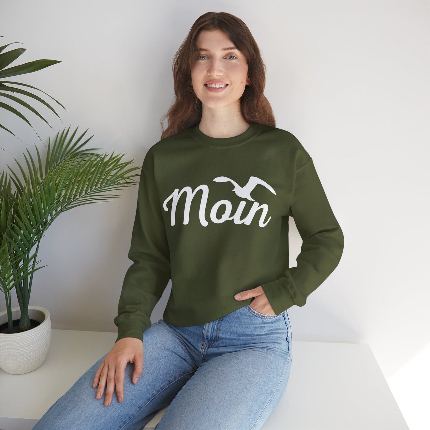 Unisex Sweatshirt - Moin mit Möwe