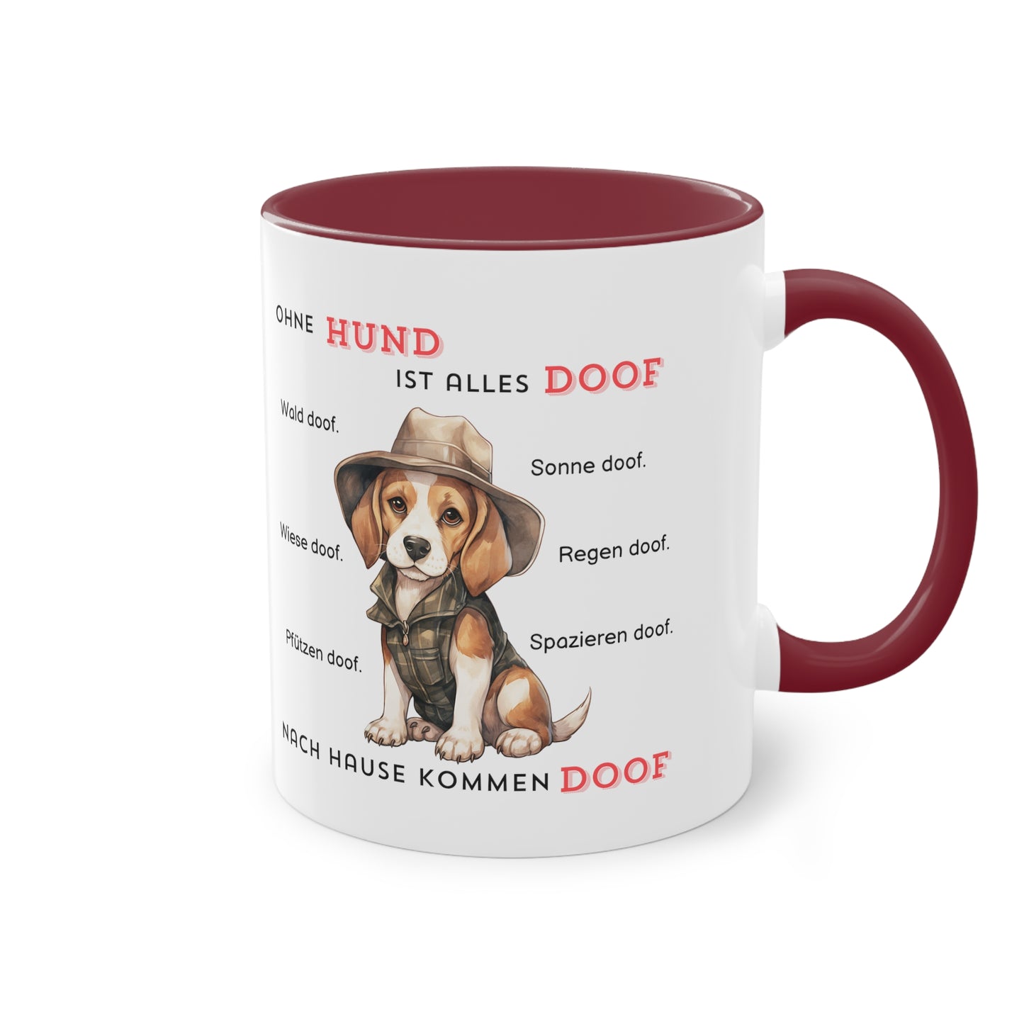 Ohne Hund ist alles doof - Zwei-Ton-Kaffeetasse