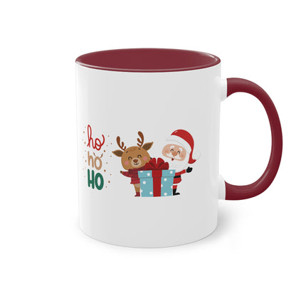 Ho ho ho Rentier und Santa  (2) - Zwei-Ton-Kaffeetasse