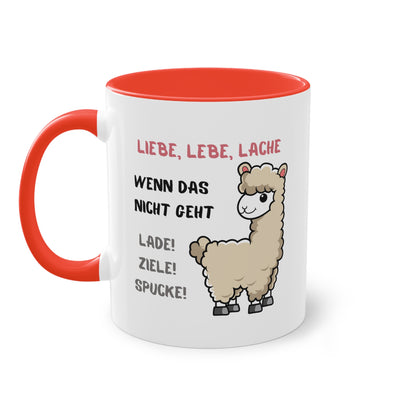 Lebe, liebe Lache. Wenn das nicht hilft... - Zwei-Ton-Kaffeetasse