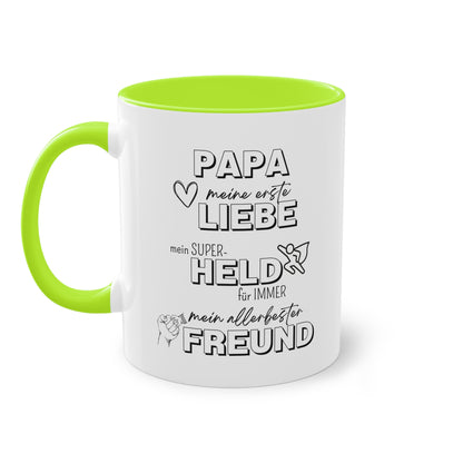 Papa, Liebe, Held, Freund - Zwei-Ton-Tasse