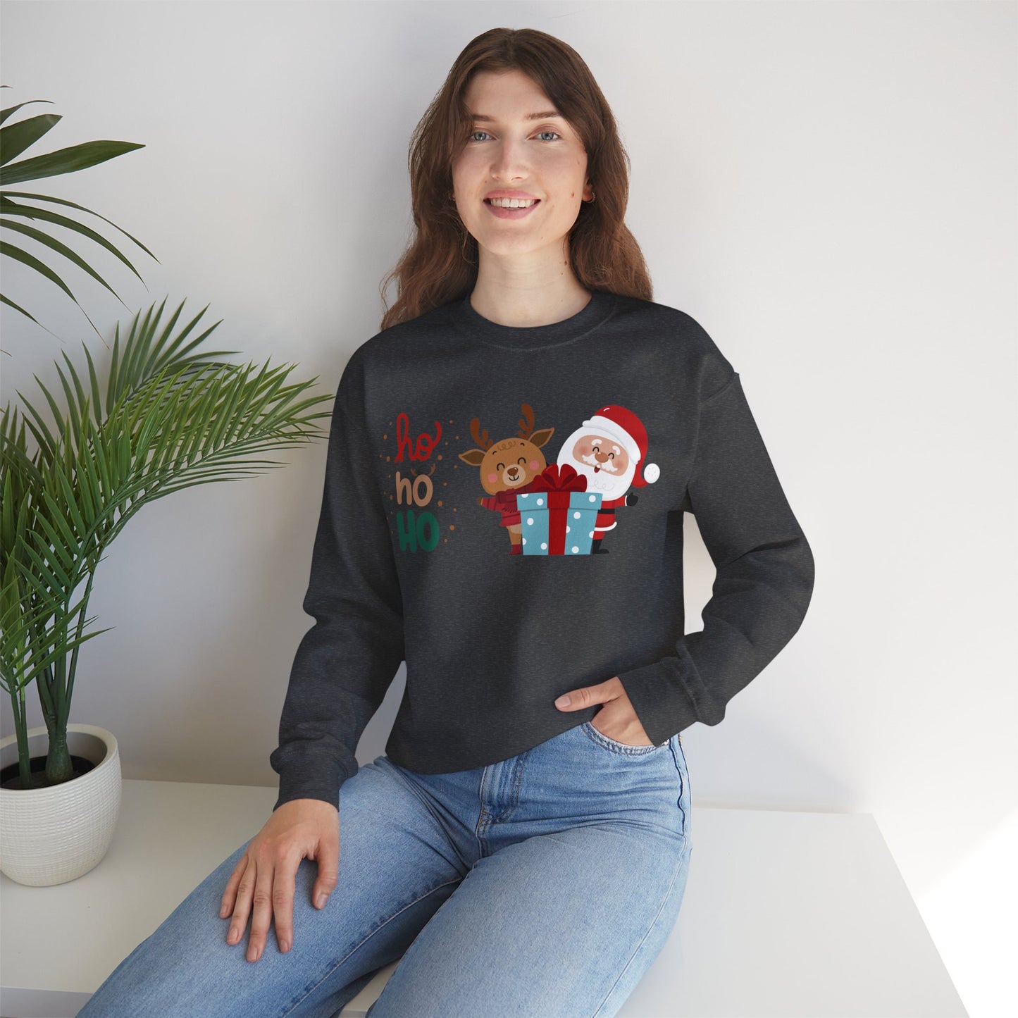 Ho ho ho Rentier und Santa  - Unisex Sweatshirt