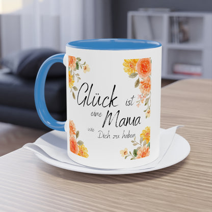 Glück ist eine Mama, wie Dich zu haben - Zwei-Ton-Kaffeetasse