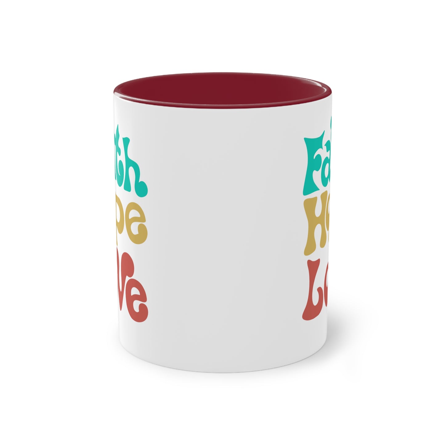 Faith, Hope, Love - Zwei-Ton-Kaffeetasse