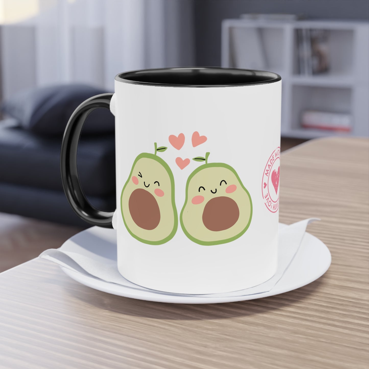 Avocado made with Love - Zwei-Ton-Kaffeetasse