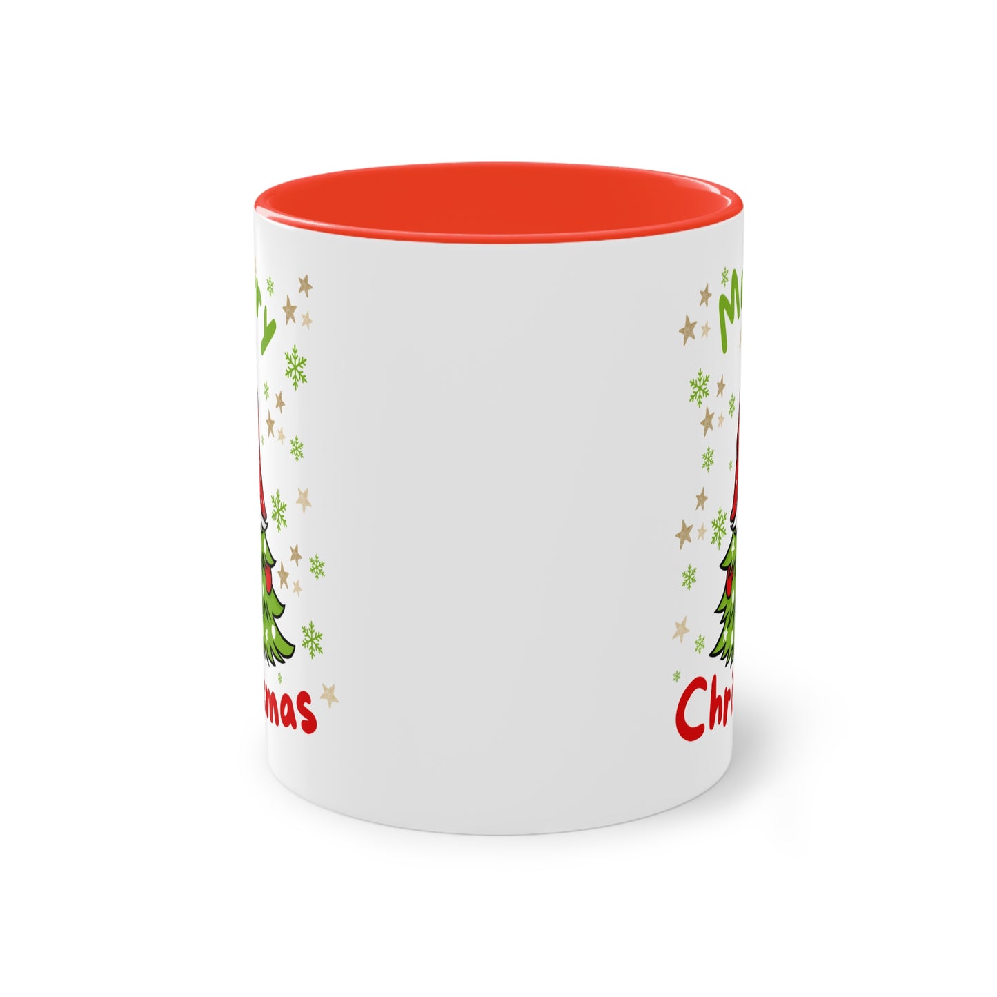 Merry Christmas Wichtel mit Tannenbaum - Zwei-Ton-Kaffeetasse