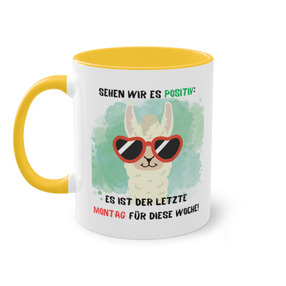 Sehen wir es positiv. Es ist der letzte Montag für diese Woche - Zwei-Ton-Kaffeetasse