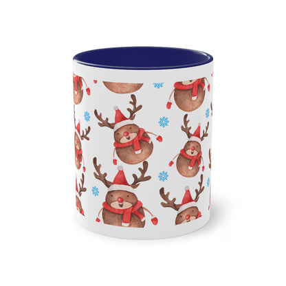 weihnachtliche Rentiere - Zwei-Ton-Kaffeetasse