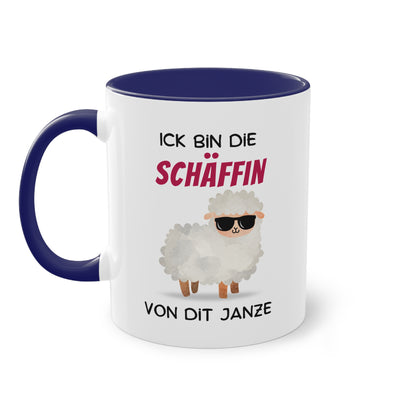 Ick bin die Schäffin von dit Janze - Zwei-Ton-Tasse