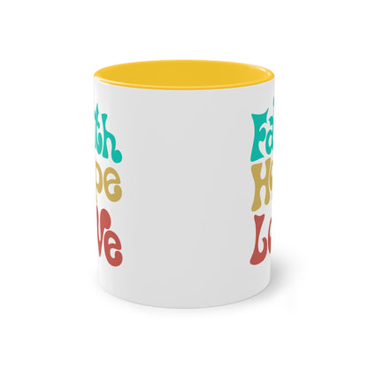 Faith, Hope, Love - Zwei-Ton-Kaffeetasse