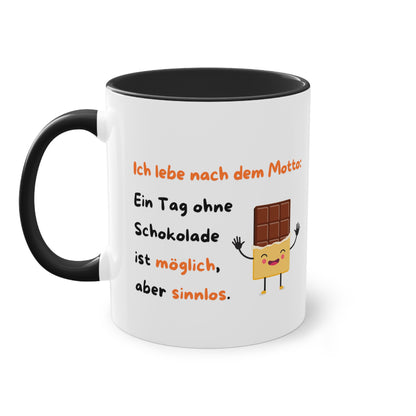 Ich lebe nach dem Motto  - Zwei-Ton-Kaffeetasse