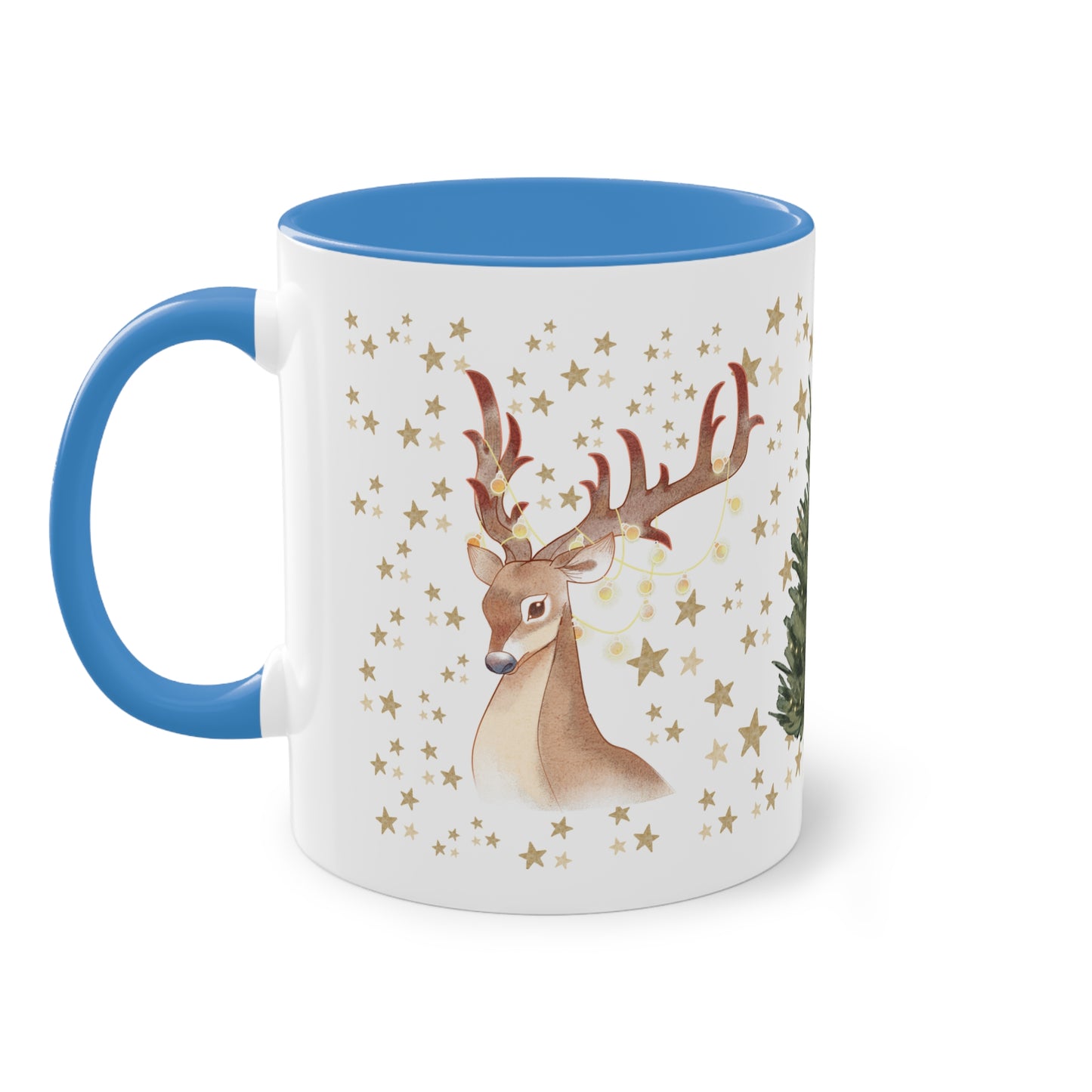 weihnachtliche Rentiere - Zwei-Ton-Kaffeetasse