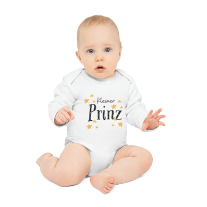 Bio-Langarm-Baby-Strampler - Kleiner Prinz (Variante 1)