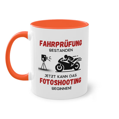 Motorrad Fahrprüfung bestanden - Zwei-Ton-Tasse