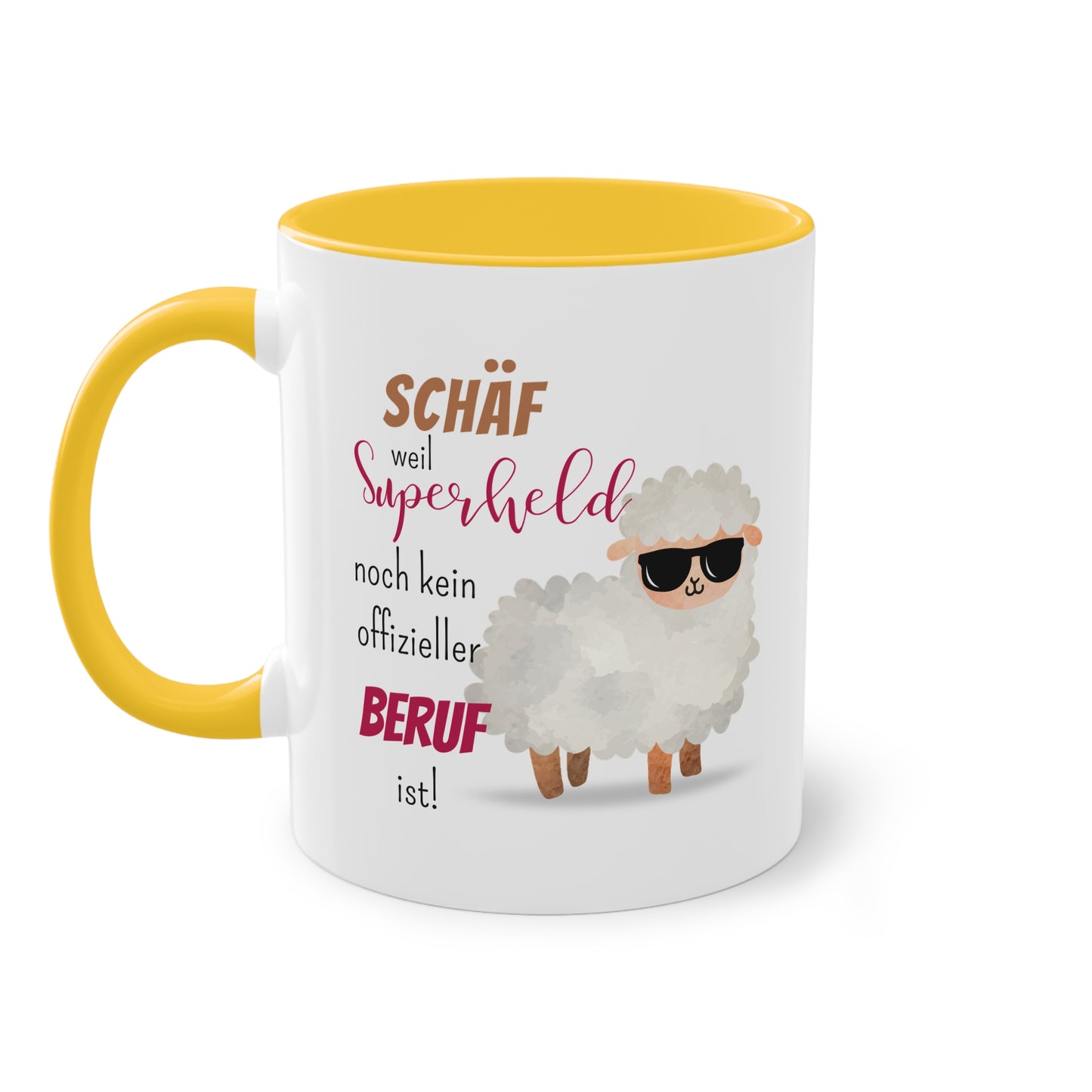 Schäf weil Superheld noch kein offizieller Beruf ist! - Zwei-Ton-Tasse