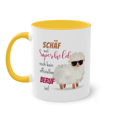 Schäf weil Superheld noch kein offizieller Beruf ist! - Zwei-Ton-Tasse