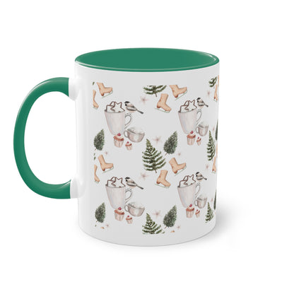 weihnachtliches Muster - Zwei-Ton-Kaffeetasse