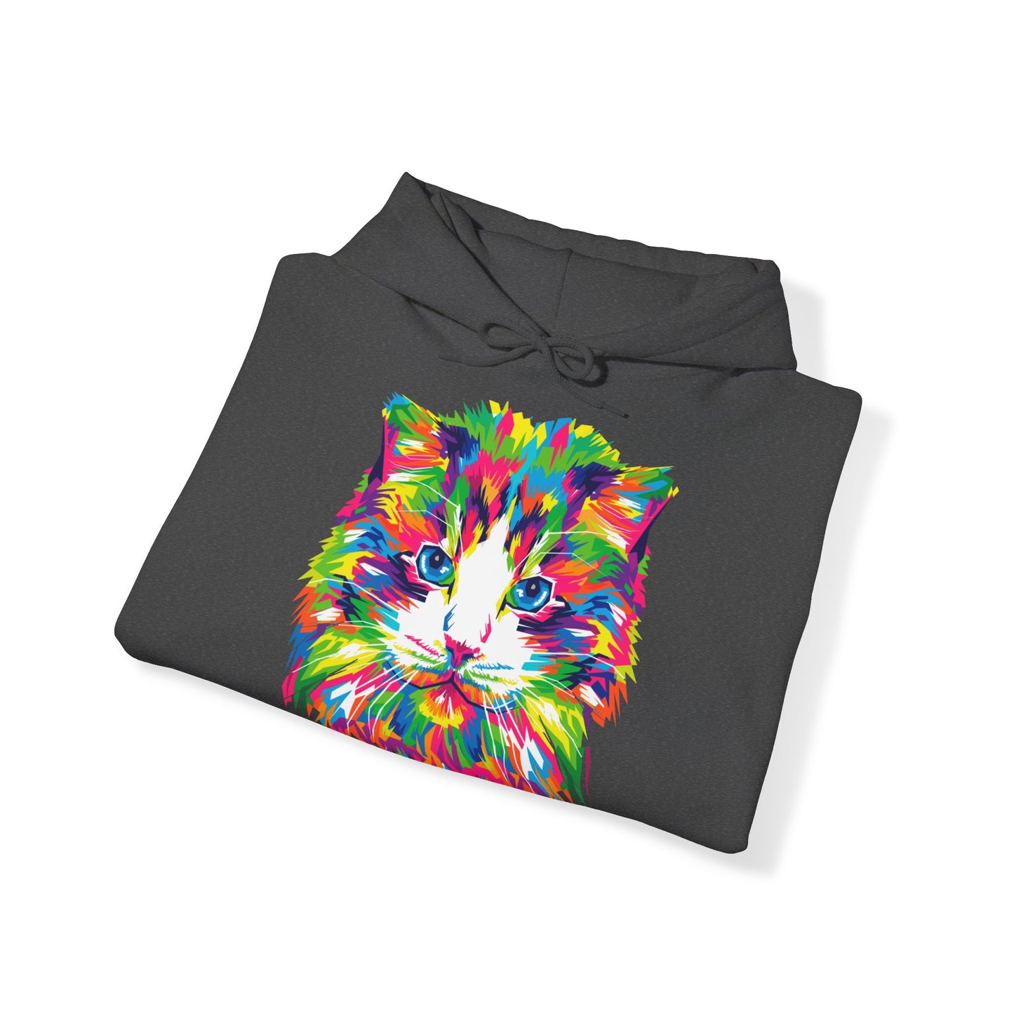 Unisex Hoodie - kunstvolle Katze, bunte Katze