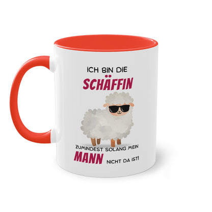 Ich bin die Schäffin zumindest solange mein Mann nicht da ist! - Zwei-Ton-Tasse