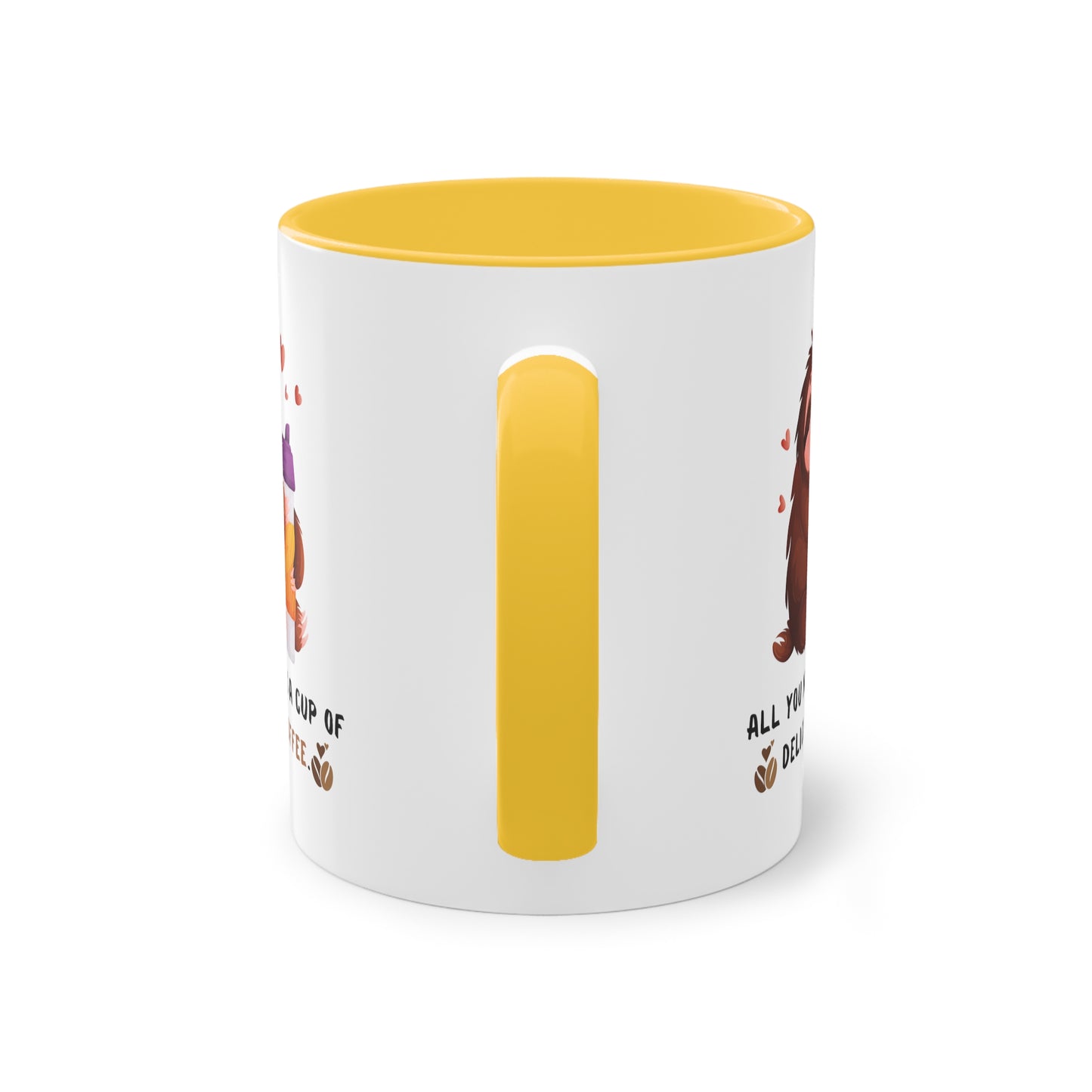 All you need is a cup of delicious coffee - Zwei-Ton-Kaffeetasse