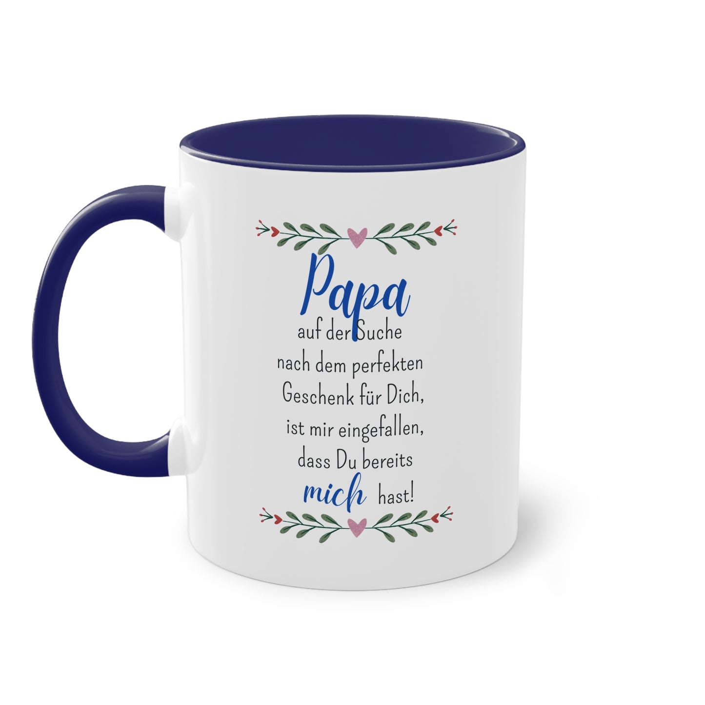 Papa auf der Suche nach dem perfekten Geschenk... - Zwei-Ton-Tasse