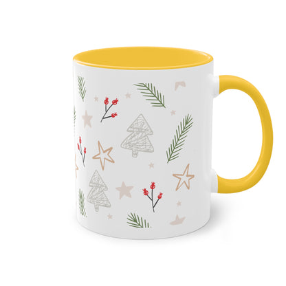 Weihnachtsmuster  - Zwei-Ton-Kaffeetasse