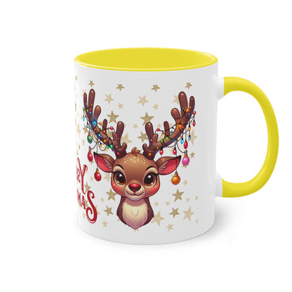 Merry Christmas Rentier - Zwei-Ton-Kaffeetasse