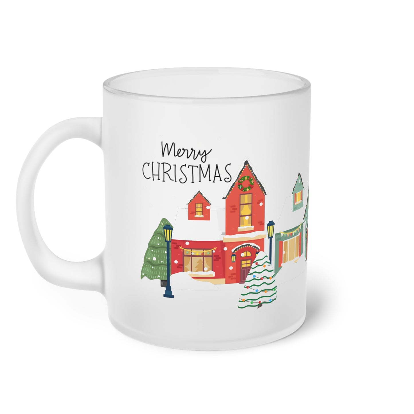 Merry Christmas Landschaft - Milchglas Tasse