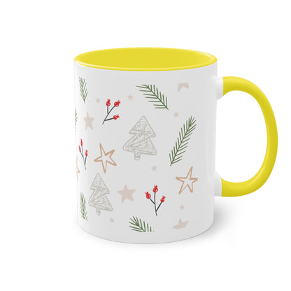 Weihnachtsmuster  - Zwei-Ton-Kaffeetasse