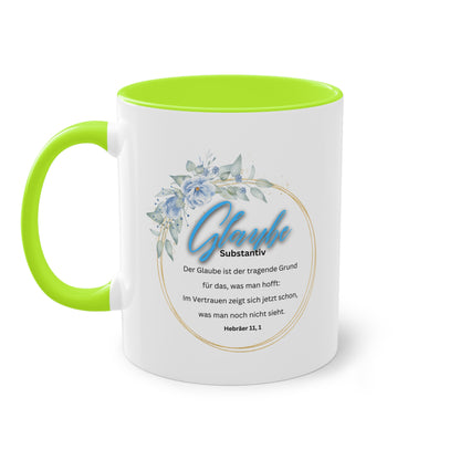 Glaube Substantiv (blau) - Zwei-Ton-Kaffeetasse