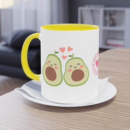 Avocado made with Love - Zwei-Ton-Kaffeetasse