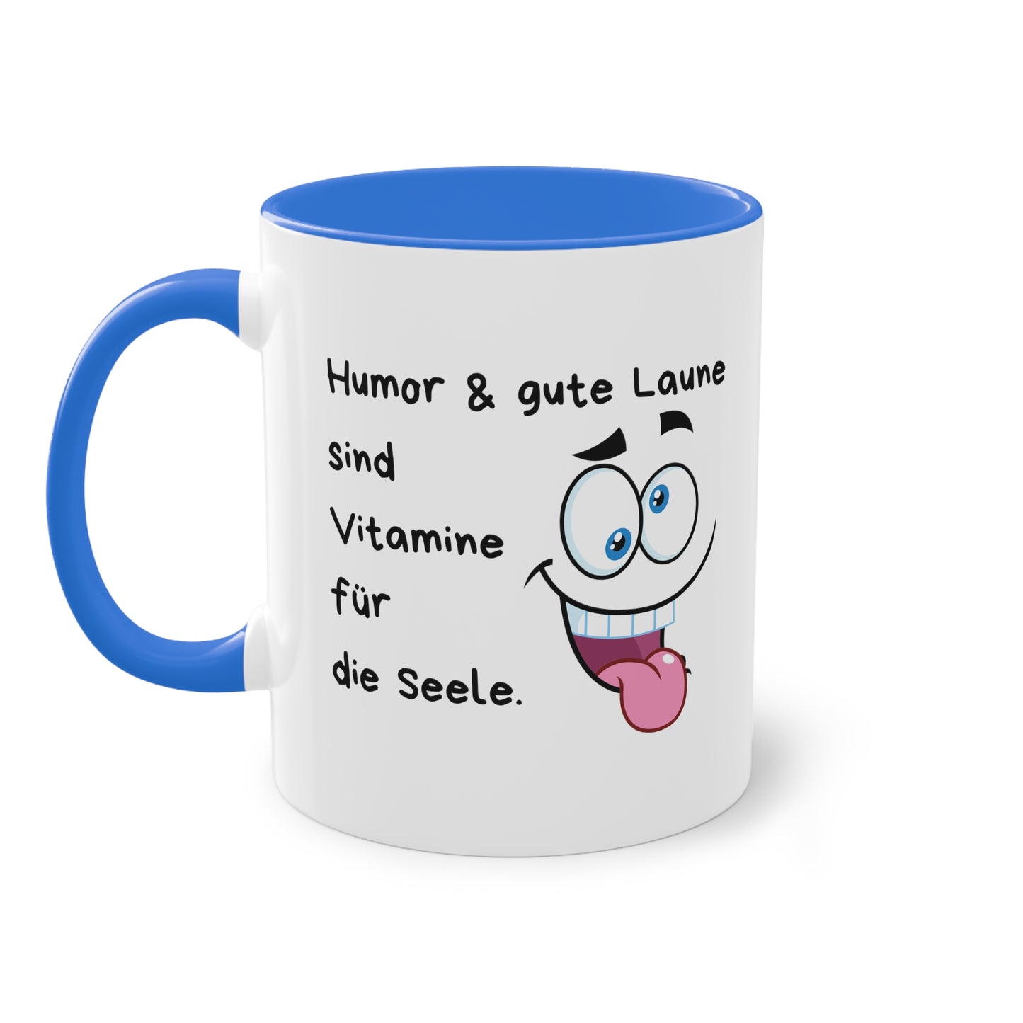 Humor & gute Laune sind Vitamine für die Seele - Zwei-Ton-Kaffeetasse