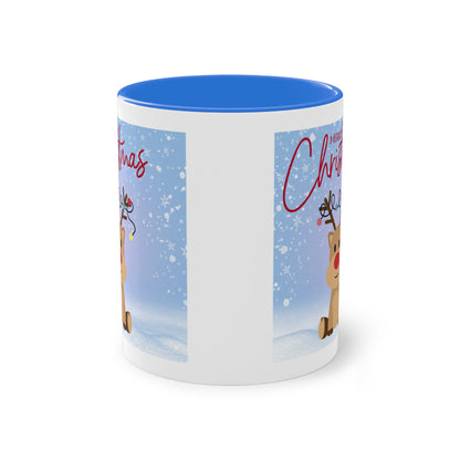 Rentier Merry Christmas - Zwei-Ton-Kaffeetasse