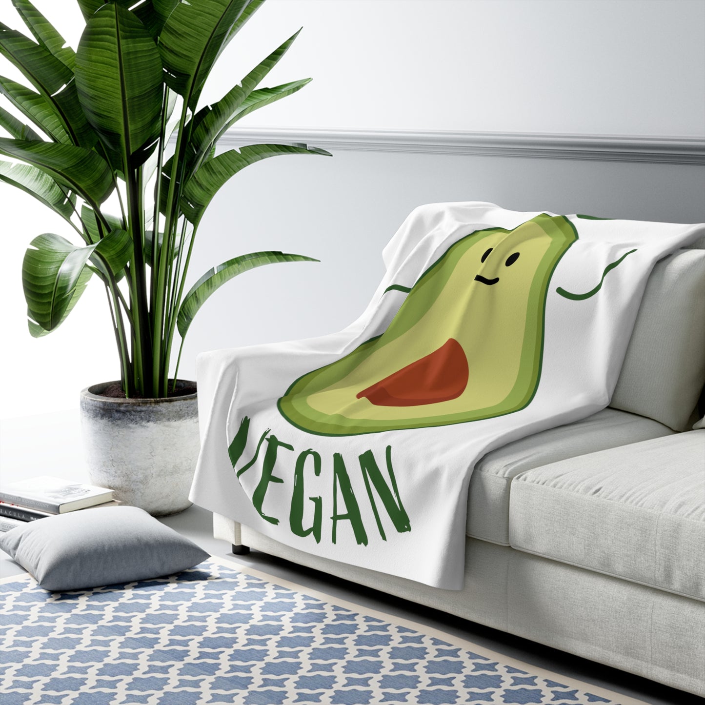 Avocado - Vegan - Sherpa Fleece Decke