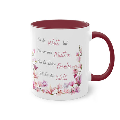 Für die Welt bist Du nur eine Mutter aber für deine Familie - Zwei-Ton-Kaffeetasse