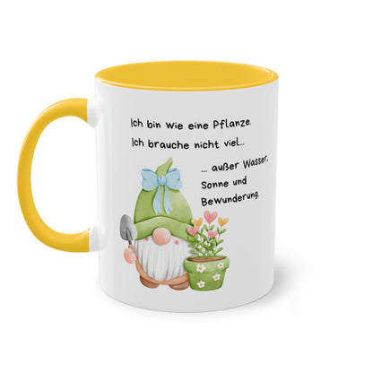 Ich bin wie eine Pflanze.  - Zwei-Ton-Kaffeetasse