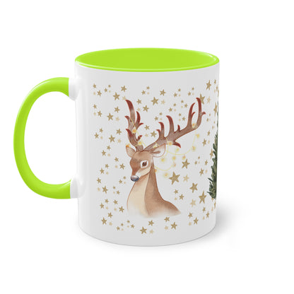 weihnachtliche Rentiere - Zwei-Ton-Kaffeetasse