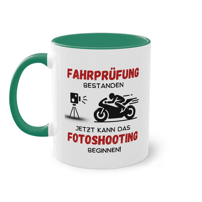 Motorrad Fahrprüfung bestanden - Zwei-Ton-Tasse