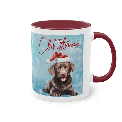 Hund Merry Christmas (2) - Zwei-Ton-Kaffeetasse