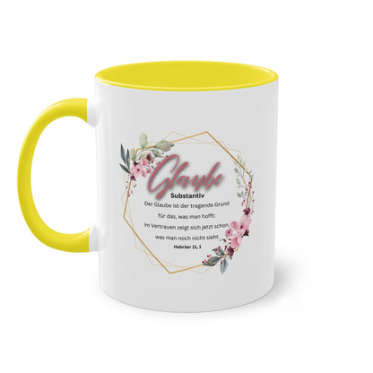 Glaube Substantiv (rosa) - Zwei-Ton-Kaffeetasse