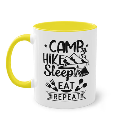 Camp, Hike, Sleep, Eat, Repeat - Zwei-Ton-Kaffeetasse