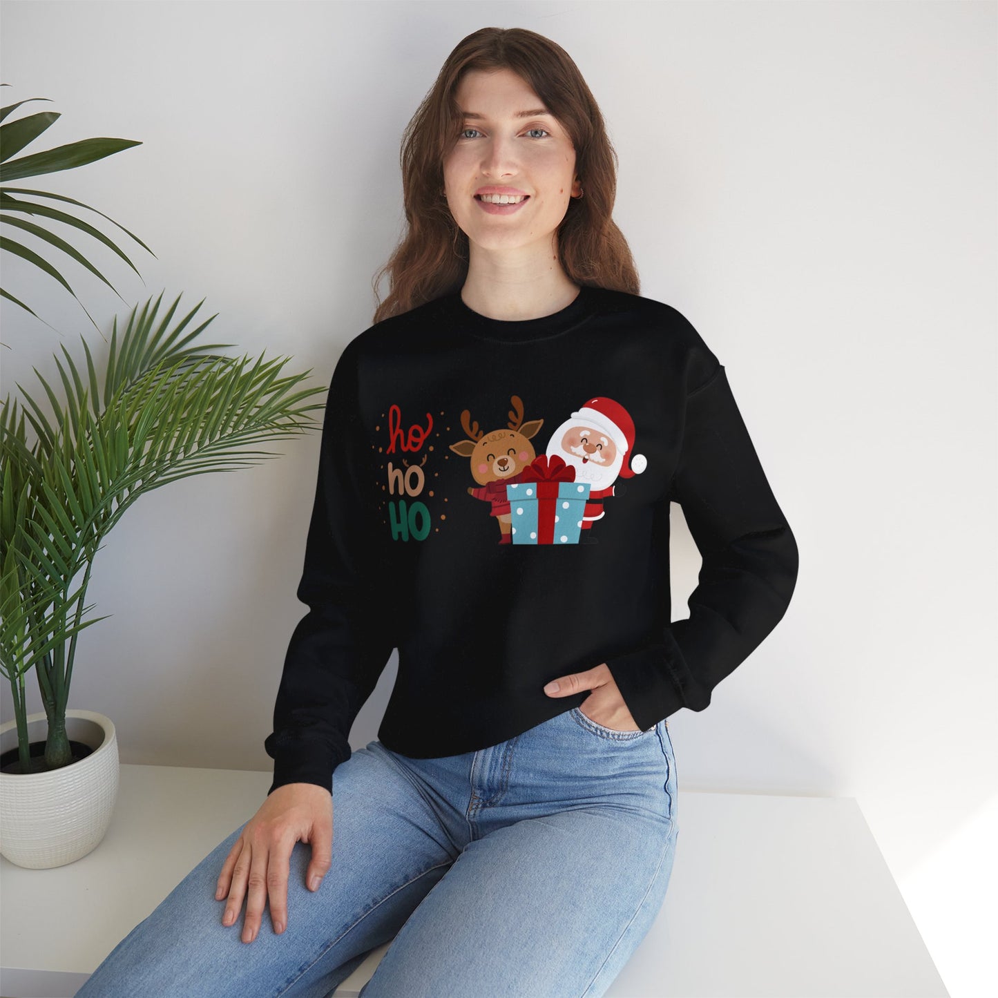 Ho ho ho Rentier und Santa  - Unisex Sweatshirt