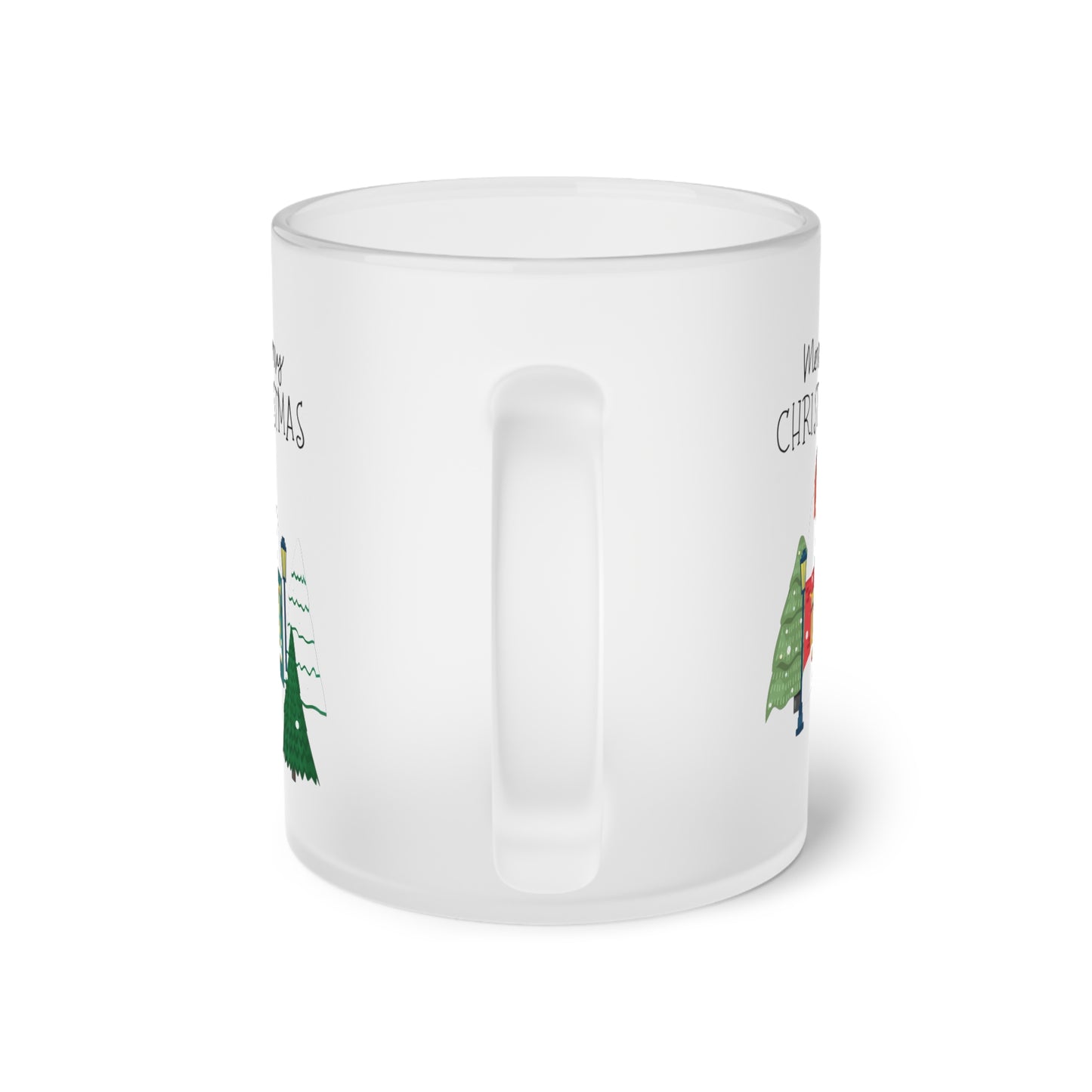 Merry Christmas Landschaft - Milchglas Tasse