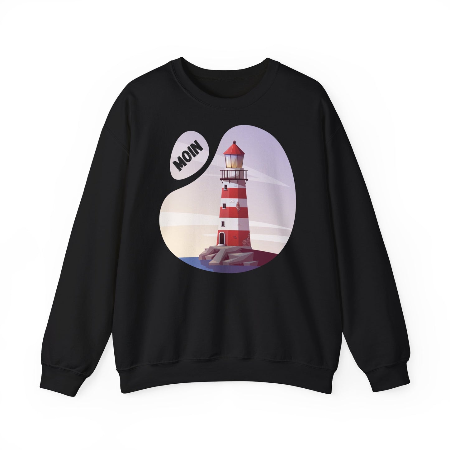 Unisex Sweatshirt -  Moin mit Leuchtturm (bunt)